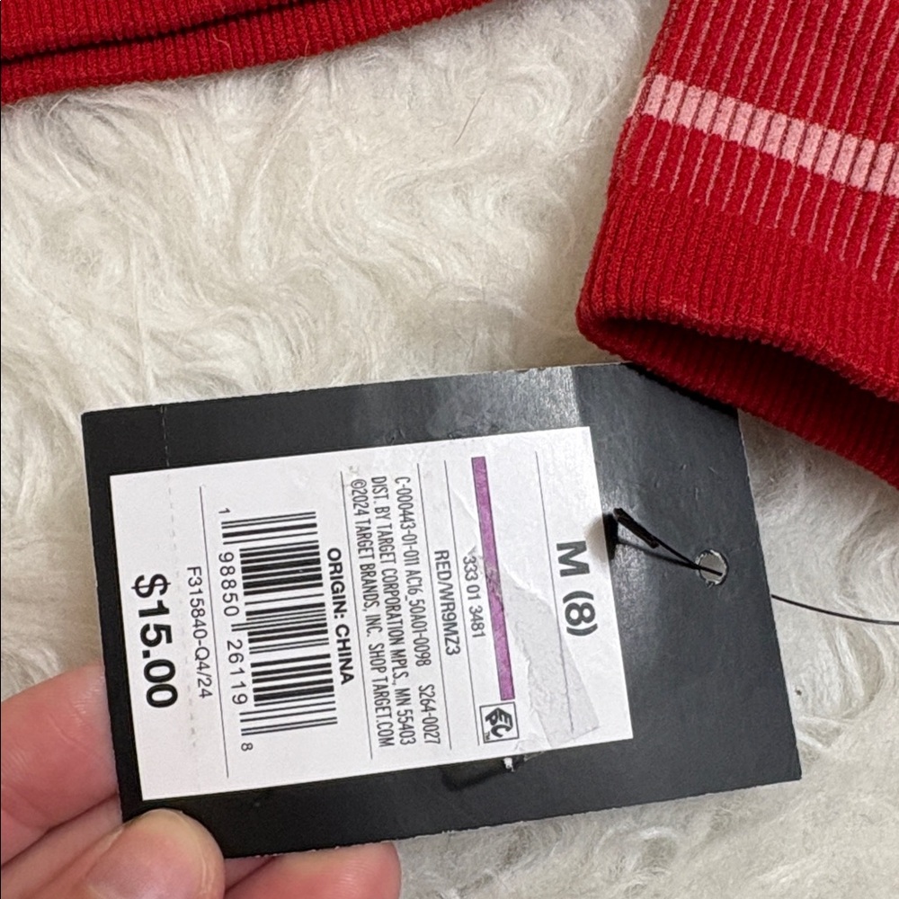 NWT Art Class Red Long Sleeve Ribbed Crop Top Size 8 Youth - Picture 3 of 6